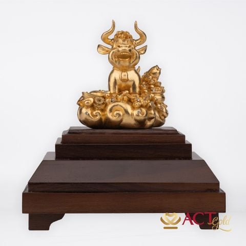 Quà tặng Tượng Trâu dát vàng 24k ACT GOLD ISO 9001:2015 (Mẫu 4)