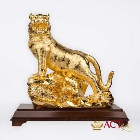 Quà tặng Hổ Phú Quý dát vàng 24k ACT GOLD ISO 9001:2015 (Mẫu 2)