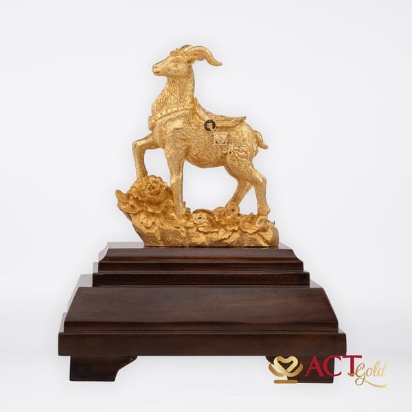 Quà tặng Dê Cát Tường dát vàng 24k ACT GOLD ISO 9001:2015(Mẫu 2)