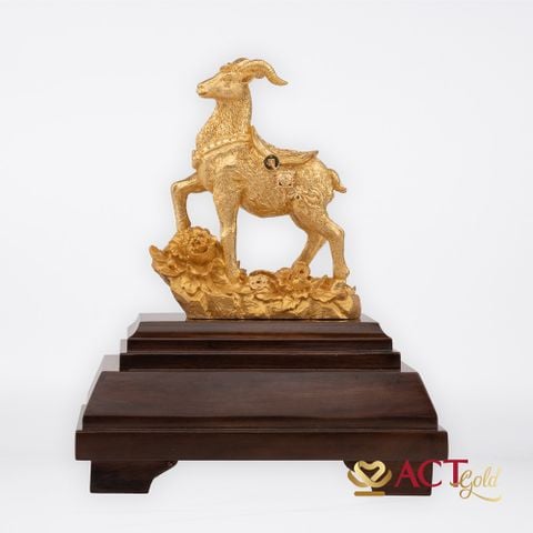 Quà tặng Dê Cát Tường dát vàng 24k ACT GOLD ISO 9001:2015(Mẫu 2)