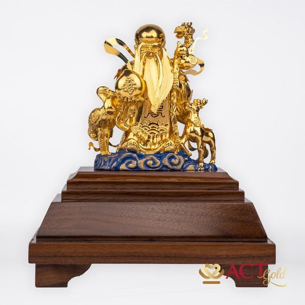 Quà tặng Tượng Ông Thọ dát vàng 24k ACT GOLD ISO 9001:2015 (Mẫu 1)