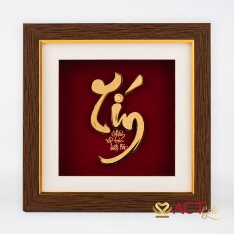 Quà tặng Tranh Chữ Tín dát vàng 24k ACT GOLD ISO 9001:2015