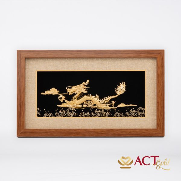 Quà tặng Tranh Rồng Phú Quý dát vàng 24k ACT GOLD ISO 9001:2015