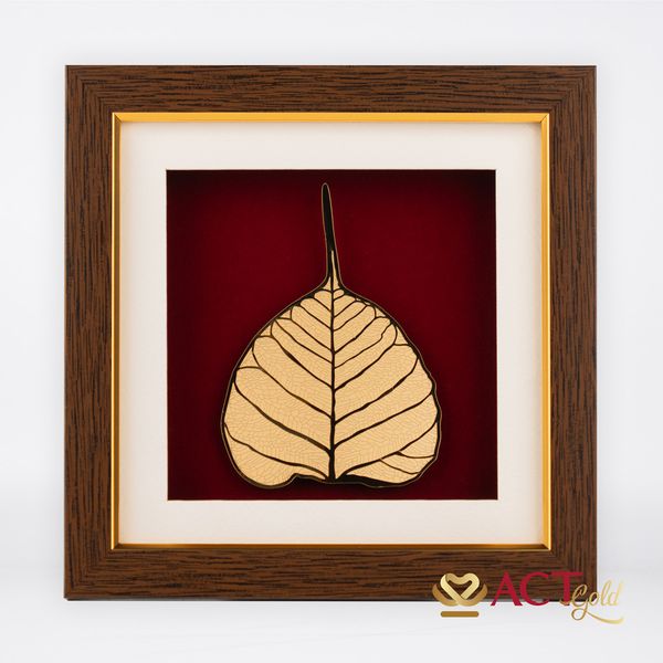 Tranh lá bồ đề dát vàng 24k ACT GOLD ISO 9001:2015