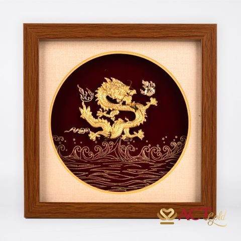 Quà tặng Tranh Rồng dát vàng 24k ACT GOLD ISO 9001:2015