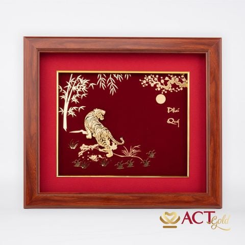 Tranh Hổ dát vàng 24k ACT GOLD ISO 9001:2015