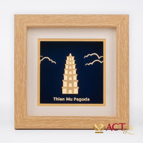 Tranh Chùa Thiên Mụ dát vàng 24k ACT GOLD ISO 9001:2015