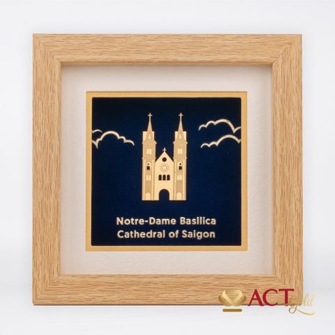 Tranh Nhà Thờ Đức Bà dát vàng 24k ACT GOLD ISO 9001:2015