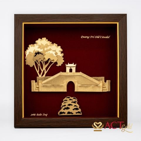 Quà tặng Tranh Thành Cổ Quảng Trị dát vàng 24k ACT GOLD ISO 9001:2015