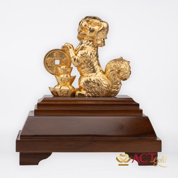 Quà tặng Tuất Phú Quý dát vàng 24k ACT GOLD ISO 9001:2015 (Mẫu 3)