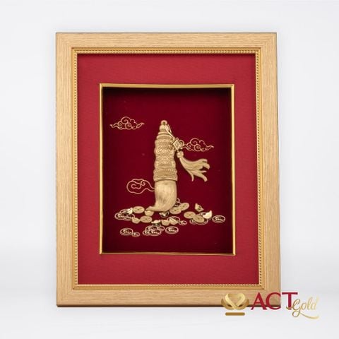 Quà tặng Tranh Bút Lông dát vàng 24k ACT GOLD ISO 9001:2015
