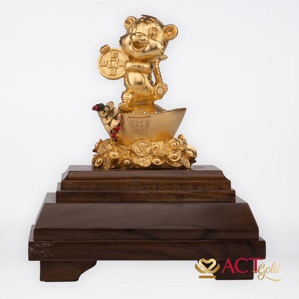 Quà tặng Hổ Phú Quý dát vàng 24k ACT GOLD ISO 9001:2015 (Mẫu 5)