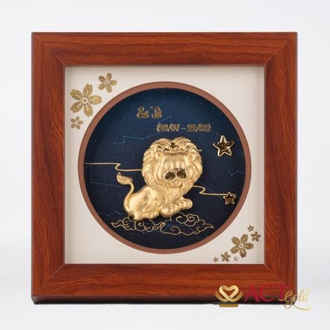 Quà tặng Tranh Cung Song Tử dát vàng 24k ACT GOLD ISO 9001:2015