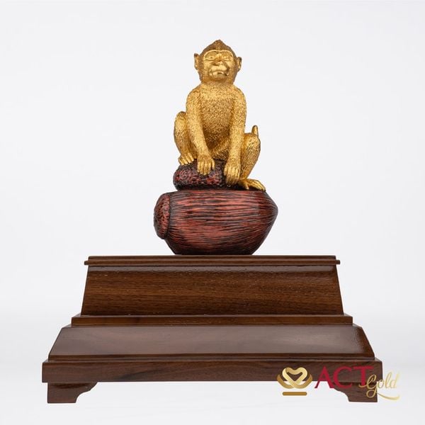 Quà tặng Tượng Khỉ dát vàng 24k ACT GOLD ISO 9001:2015