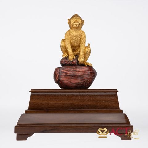 Quà tặng Tượng Khỉ dát vàng 24k ACT GOLD ISO 9001:2015