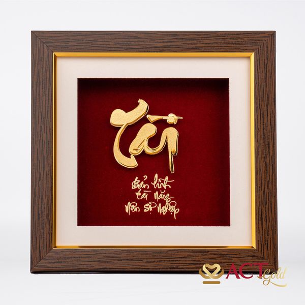 Quà tặng Tranh Chữ Tài dát vàng 24k ACT GOLD ISO 9001:2015