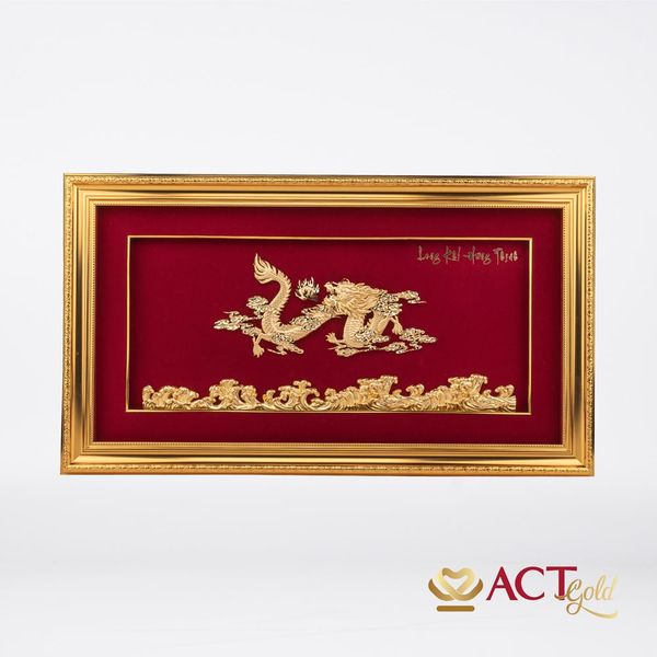 Quà tặng Tranh Rồng dát vàng 24k ACT GOLD ISO 9001:2015