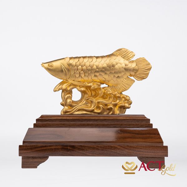 Quà tặng Cá Rồng dát vàng 24k ACT GOLD ISO 9001:2015 (Mẫu 1)