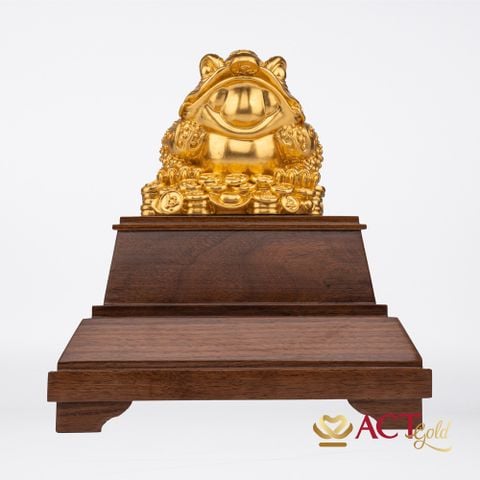 Quà tặng tượng Thiềm Thừ dát vàng 24k ACT GOLD ISO 9001:2015
