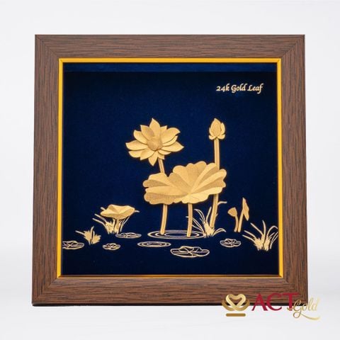 Tranh Hoa Sen dát vàng 24k ACT GOLD ISO 9001:2015 (Mẫu 1)