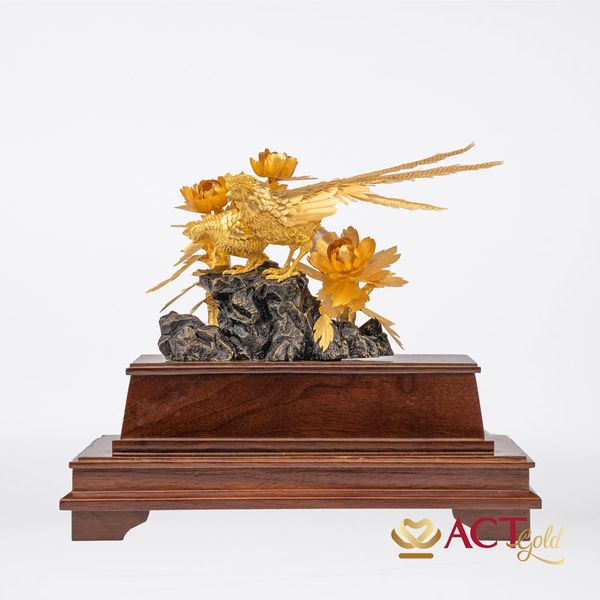 Quà tặng Chim Uyên Ương dát vàng 24k ACT GOLD ISO 9001:2015