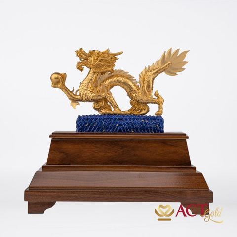 Quà tặng Rồng Dâng Ngọc dát vàng 24k ACT GOLD ISO 9001:2015