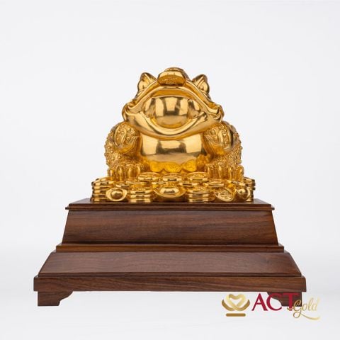 Quà tặng tượng Thiềm Thừ dát vàng 24k ACT GOLD ISO 9001:2015