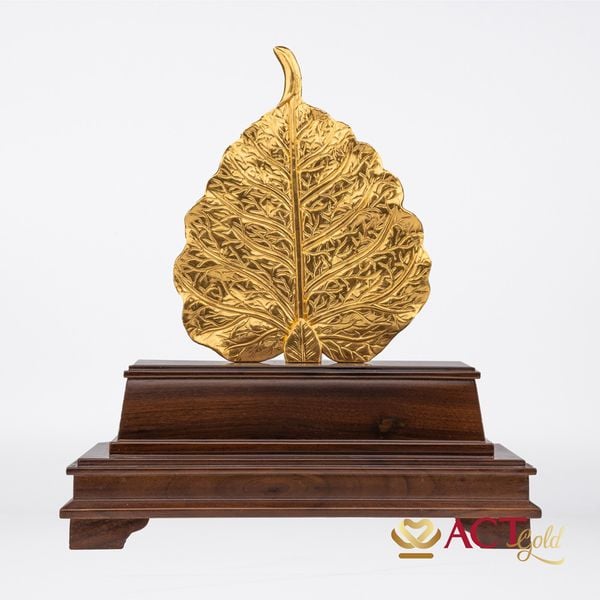 Tượng lá bồ đề dát vàng 24k ACT GOLD ISO 9001:2015