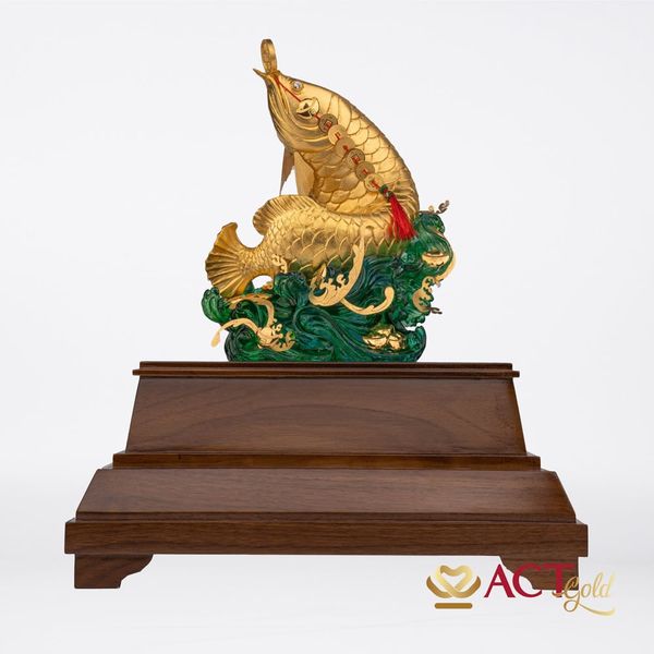 Quà tặng Cá Rồng dát vàng 24k ACT GOLD ISO 9001:2015 (Mẫu 4)