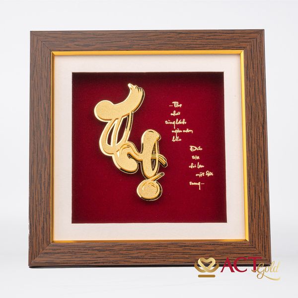 Quà tặng Tranh Chữ Thọ dát vàng 24k ACT GOLD ISO 9001:2015(Mẫu 3)
