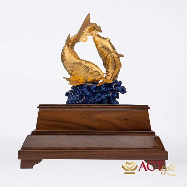 Quà tặng Đôi Cá Chép dát vàng 24k ACT GOLD ISO 9001:2015