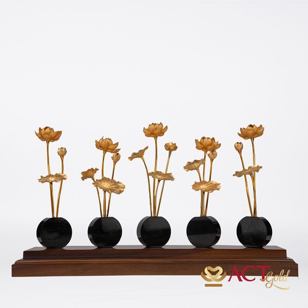 Quà tặng Hồ Sen 18 Nhánh dát vàng 24k ACT GOLD ISO 9001:2015