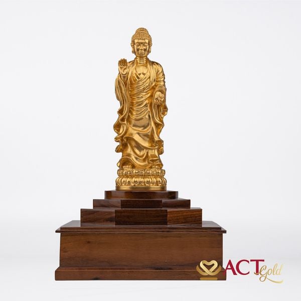 Quà tặng tượng Phật A Di Đà dát vàng 24k ACT GOLD ISO 9001:2015