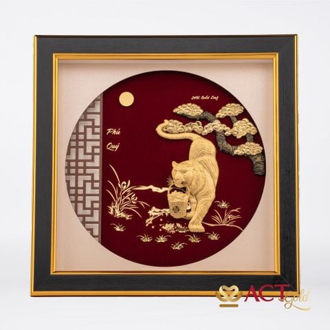 Tranh Hổ dát vàng 24k ACT GOLD ISO 9001:2015 (Mẫu 6)