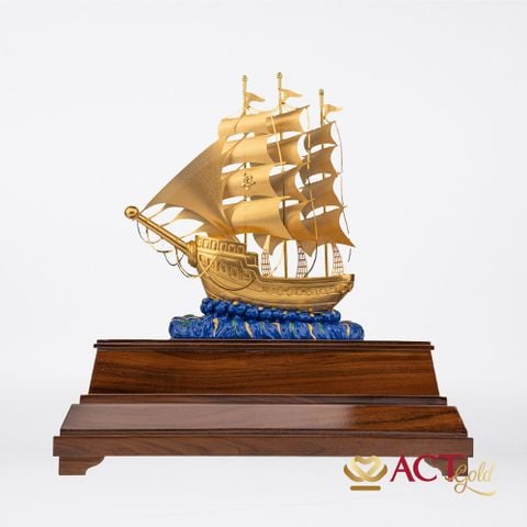 Quà tặng Thuyền Buồm mạ vàng 24k ACT GOLD ISO 9001:2015