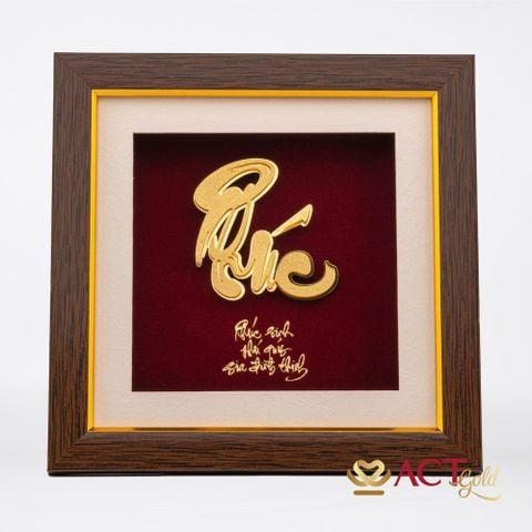 Quà tặng Tranh Chữ Phúc dát vàng 24k ACT GOLD ISO 9001:2015(Mẫu 3)
