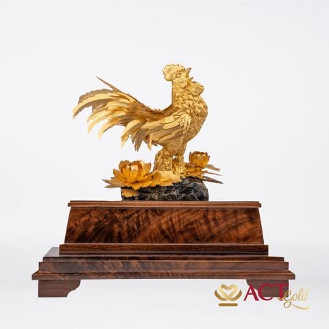 Quà tặng Gà Vàng Đại Cát dát vàng 24k ACT GOLD ISO 9001:2015 (Mẫu 1)