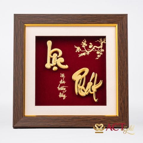 Quà tặng tranh chữ Lộc Phát dát vàng 24k ACT GOLD ISO 9001:2015