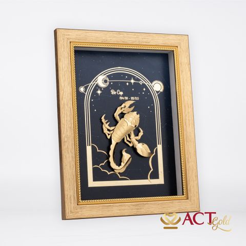 Quà tặng Tranh Cung Bọ Cạp dát vàng 24k ACT GOLD ISO 9001:2015