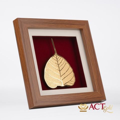 Tranh lá bồ đề dát vàng 24k ACT GOLD ISO 9001:2015
