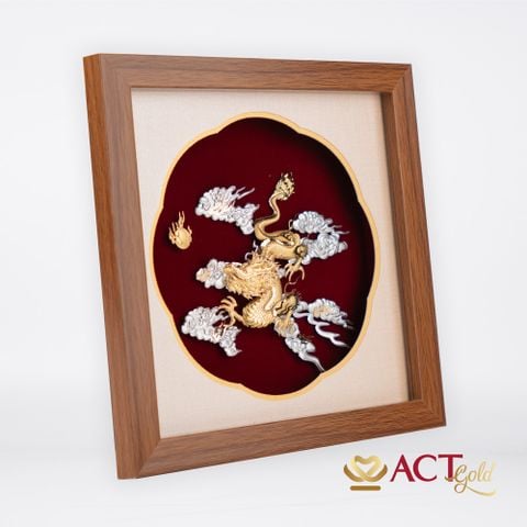 Quà tặng Tranh Rồng dát vàng 24k ACT GOLD ISO 9001:2015