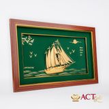 Quà tặng tranh Thuyền dát vàng 24k ACT GOLD ISO 9001:2015