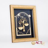 Quà tặng Tranh Cung Thiên Bình dát vàng 24k ACT GOLD ISO 9001:2015