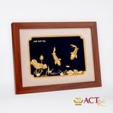 Quà tặng tranh Cá Chép Hoa Sen dát vàng 24k ACT GOLD ISO 9001:2015