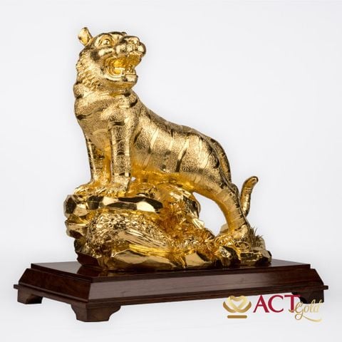 Quà tặng Hổ Phú Quý dát vàng 24k ACT GOLD ISO 9001:2015 (Mẫu 2)