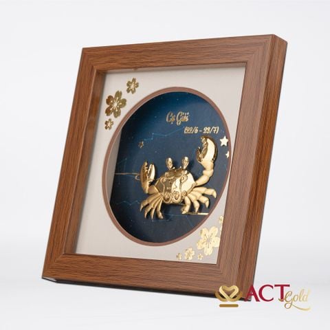 Quà tặng Tranh Cung Cự Giải dát vàng 24k ACT GOLD ISO 9001:2015