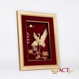 Quà tặng Tranh Đôi Chim Hạc dát vàng 24k ACT GOLD ISO 9001:2015