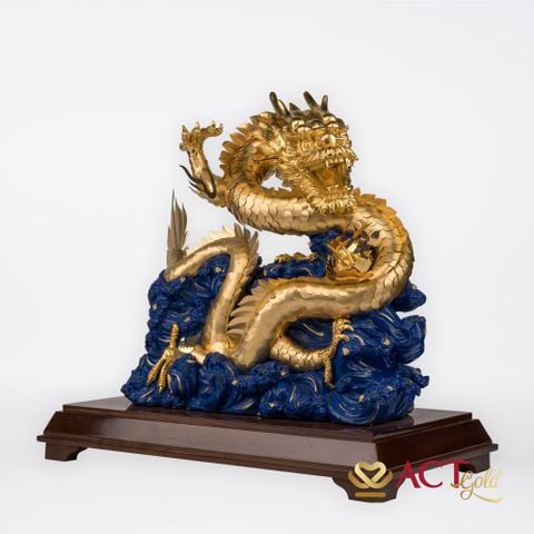 Quà tặng Rồng Vờn Ngọc - Cỡ Đại dát vàng 24k ACT GOLD ISO 9001:2015
