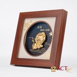 Quà tặng Tranh Cung Song Tử dát vàng 24k ACT GOLD ISO 9001:2015