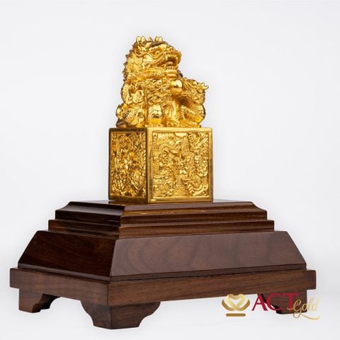 Quà tặng Ấn Rồng dát vàng 24k ACT GOLD ISO 9001:2015